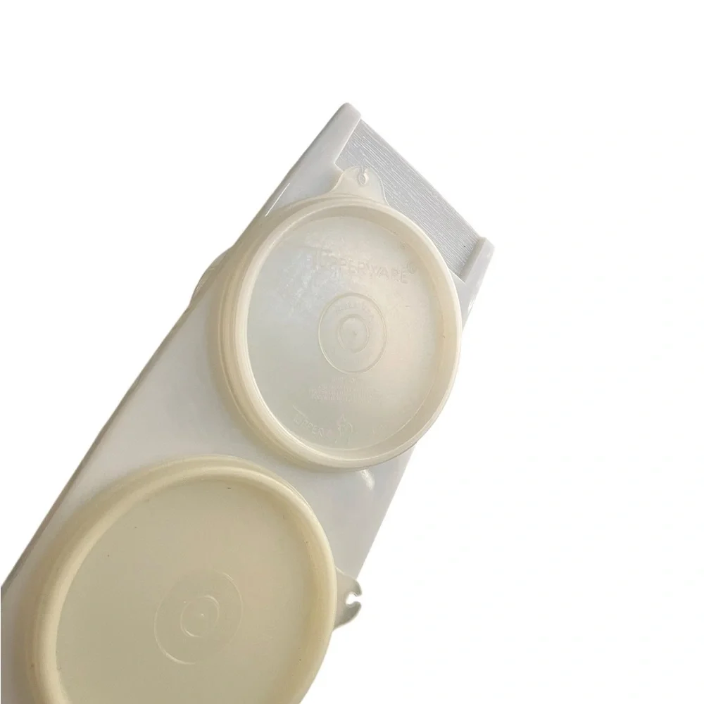 Tupperware Vintage 3 in 1 Condiment Tray‎ With Lids 732-2 Set of Two